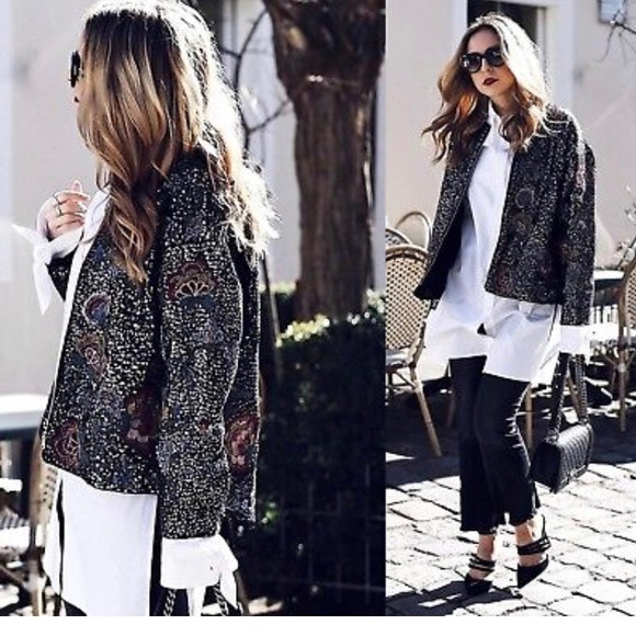 ZARA EMBROIDERED and SEQUINNED JACKET - Picture 7 of 8